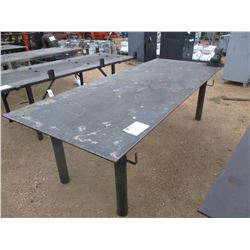 4' X 10' METAL TABLE W/VISE