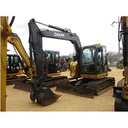 2014 JOHN DEERE 75G MINI EXCAVATOR, VIN/SN:015086 - 6'-11" STICK, 36" BUCKET, THUMB, BLADE, ECAB W/A