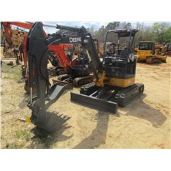 2011 JOHN DEERE 35D MINI EXCAVATOR, VIN/SN:266590 - 4'-6" STICK, 22" BUCKET, HYD THUMB, AUX HYD, BLA