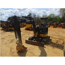 2012 JOHN DEERE 35D MINI EXCAVATOR, VIN/SN:268073 - 4' STICK, 18" BUCKET, AUX HYD, BLADE, RUBBER TRA
