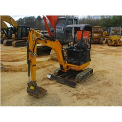 2015 JCB 8018 MINI EXCAVATOR, VIN/SN:A02335580K - 4' STICK, 18" BUCKET, AUX HYD, BLADE, CANOPY, RUBB