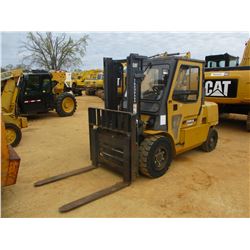 CAT DP50K FORKLIFT, VIN/SN:AT28B51455 - DIESEL ENGINE, 10,050# CAPACITY, 2 STAGE, ENCLOSED CAB, SIDE