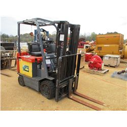 TOYOTA 7FBCU20 FORKLIFT, VIN/SN:66243 - ELECTRIC, 3500# CAP, TRIPLE STAGE, ROLLOVER BAR