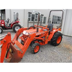 KUBOTA B2150 FARM TRACTOR, VIN/SN:50027 - MFWD, 3 PTH, PTO, ROLL BAR, KUBOTA BF350-A FRONT LOADER AT