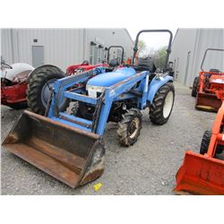 2003 NEW HOLLAND TC33D FARM TRACTOR, VIN/SN:G040983 - MFWD, 3 PTH, PTO, 2408 RINO FRONT LOADER ATTAC