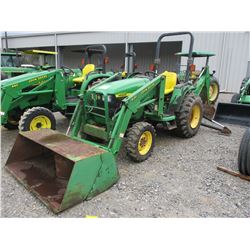 2000 JOHN DEERE 4400 FARM TRACTOR, VIN/SN:340460 - MFWD, FRONT LOADER BUCKET ATTACHMENT, REAR JOHN D