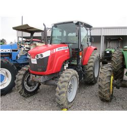 MASSEY FURGUSON 4608 FARM TRACTOR, - MFWD, 3PTH, PTO, 2 REMOTES, ECAB W/AIR, 16.9-30 TIRES, METER RE