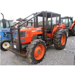 KUBOTA M8200 FARM TRACTOR, VIN/SN:12861 - MFWD, 3 PTH, PTO, REMOTE, CANOPY, 18.4-28 TIRES, METER REA