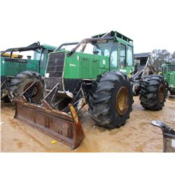 JOHN DEERE 848G SKIDDER, - GRAPPLE, DUAL ARCH, WINCH, ECAB W/AIR, 30.5L-32 TIRES