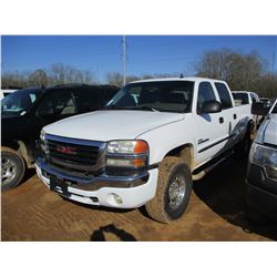 2006 GMC 2500 HD PICK UP, VIN/SN:1GTHK23D66F146352 - 4X4, CREW CAB, DURAMAX DIESEL ENGINE, A/T, TOOL