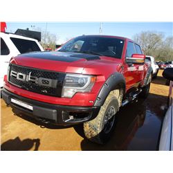 2014 FORD RAPTOR PICKUP, VIN/SN:1FTFW1E64EFC42063 - 4X4, CREW CAB, 602L V8 GAS ENGINE, A/T, COVERED 