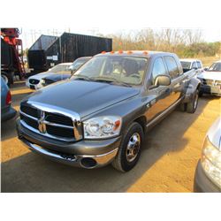 2008 DODGE RAM 3500 DUALLY, VIN/SN:3DML49A48G128766 - CREW CAB, CUMMINS TURBO DIESEL ENGINE, A/T,ODO