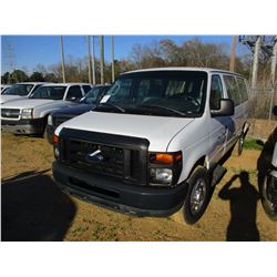 2010 FORD E350 PASSENGER VAN, VIN/SN:1FB553BL5ADA51083 - V8 GAS ENGINE, A/T, 13 PASSENGER, ODOMETER 