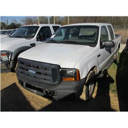 2007 FORD F250 PICK UP, VIN/SN:1FTSW20557EA54549 - CREW CAB, V8 GAS ENGINE, A/T, ODOMETER READING 26