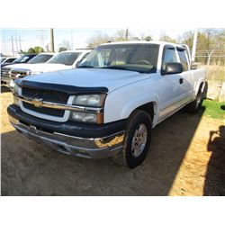 2005 CHEVROLET SILVERADO PICK UP, VIN/SN:1GCEK19B85E151463 - 4X4, EXT CAB, V8 GAS ENGINE, A/T, TOOL 