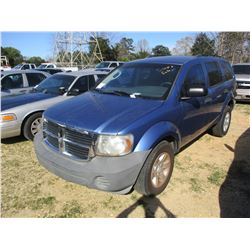 2007 DODGE DURANGO VIN/SN:1D8HB38P77F554080 - V8 GAS ENGINE, A/T, ODOMETER READING 158,509 MILES (ST