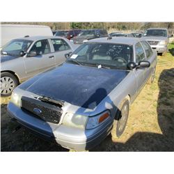 2008 FORD CROWN VICTORIA VIN/SN:2FAHP71V48X159611 - V8 GAS ENGINE, A/T, ODOMETER READING 186,224 MIL