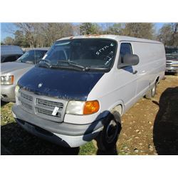 2001 DODGE RAM 2500 VAN, VIN/SN:2B7JB21ZX1K543248 - V8 GAS, A/T (STATE OWNED)
