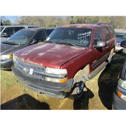 2001 CHEVROLET TAHOE VIN/SN:1GNEC13T01J277386 - V8 GAS ENGINE, A/T (STATE OWNED)