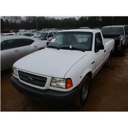 2002 FORD RANGER PICKUP, VIN/SN:1FTYR10U32TA64617 - V6 GAS ENGINE, A/T (STATE OWNED)