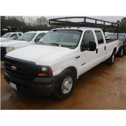 2006 FORD F350 PICK UP, VIN/SN:1FTWW30P16ED87368 - CREW CAB, POWER STROKE DIESEL ENGINE, A/T, LADDER