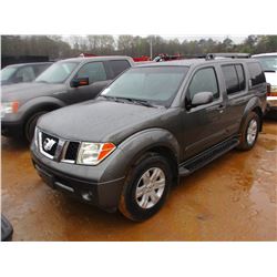 2006 NISSAN PATHFINDER, VIN/SN:5N1AR18UX6C664502 - GAS ENGINE, A/T, ODOMETER READING 145,917 MILES