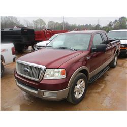 2004 FORD F150 PICKUP, VIN/SN:1FTPX12534NA54376 - EXTENDED CAB, GAS ENGINE, A/T, ODOMETER READING 21