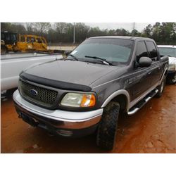 2003 FORD F150 PICKUP, VIN/SN:1FTRW08693KB97614 - 4x4 CREW CAB, V-8 GAS ENG, A/T