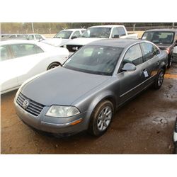 2004 VOLKSWAGEN PASSAT VIN/SN:WVWPE63B24E286880 - GAS ENGINE, A/T, ODOMETER READING 144,516 MILES