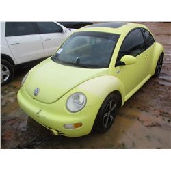 2001 VOLKSWAGON BEETLE VIN/SN:3VWCP21C31M423955 - GAS ENGINE, A/T, ODOMETER READING 202,856 MILES (R