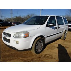 2008 CHEVROLET UPLANDER VAN, VIN/SN:1GBDV13118D186203 - GAS ENGINE, A/T