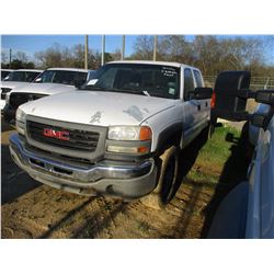2006 GMC 2500 HD PICK UP, VIN/SN:1GTHC23U56F270948 - CREW CAB, V8 GAS NGINE, A/T, ODOMETER READING 2