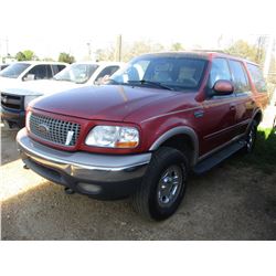 1999 FORD EXPEDITION VIN/SN:1FMPU18L6XLA97443 - 4X4, V8 GAS ENGINE, A/T, ODOMETER READING 255,000 MI