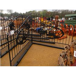 16' DEERE SCENE IRON GATE W/POST