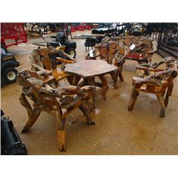 36" TEAKWOOD TABLE W/4 CHAIRS