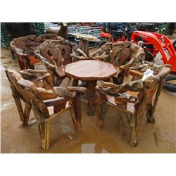 TEAK WOOD TABLE & 4 CHAIRS