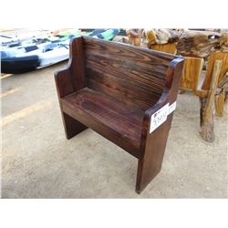 WOODEN PEW BENCH