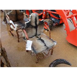 COW HIDE COVERED CHAIR