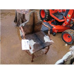 COW HIDE COVERED CHAIR