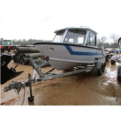 SEA ARK VIN/SN:SAMA0661E696 19' FIBERGLASS BOAT, ENCLOSED CABIN, MERCURY INBOARD/OUTBOARD MOTOR, GAL