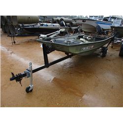 FLAT BOTTOM BOAT, VIN/SN:ACBB6812I495 - 14' ALUMINUM, 25HP MERCURY OUTBOARD ENGINE, MOTOR GUIDE TROL