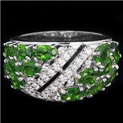 NATURAL GREEN CHROME DIOPSIDE  RING