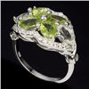 Image 1 : Natural Peridot & Light Tea Green Amethsyt Ring