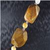 Image 3 : Petrified Wood Opal Hand-Made Diamond Polished Necklace