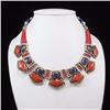 Image 1 : Tibet Hand Made Natural Coral, Lapis Lazuli Necklace
