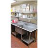 Image 1 : 6' Stainless Steel Sink w/2-Tier Wall Mount Shelving - 6' X 14"