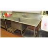 Image 2 : 6' Stainless Steel Sink w/2-Tier Wall Mount Shelving - 6' X 14"