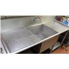 Image 3 : 6' Stainless Steel Sink w/2-Tier Wall Mount Shelving - 6' X 14"