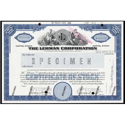 The Lehman Corp., 1981 Specimen Stock