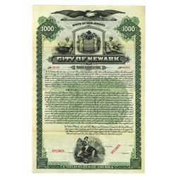 City of Newark, 1905 Specimen Bond